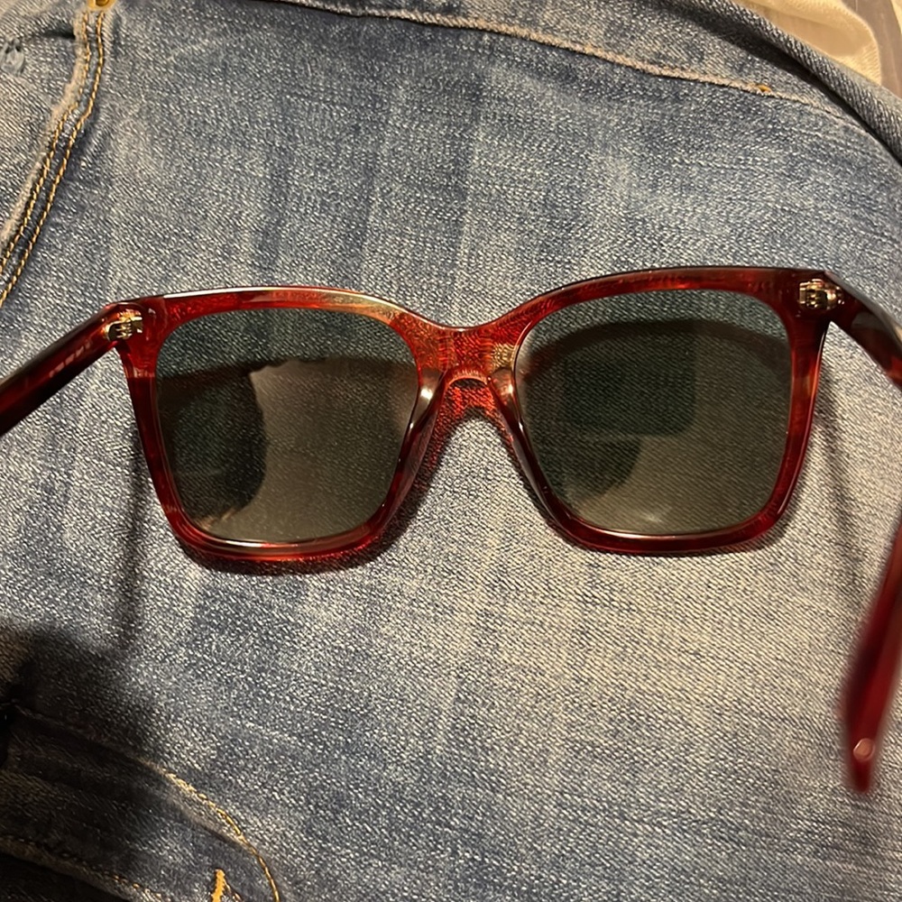 Givenchy Authentic Red Tortoise Shell Large Round… - image 3